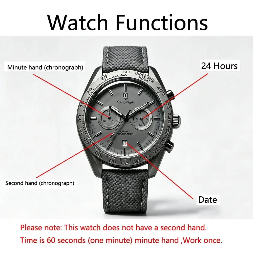 Fashion Casual Men Quartz Watch with Auto Date Chronograph Waterproof Sport Relogio Masculino