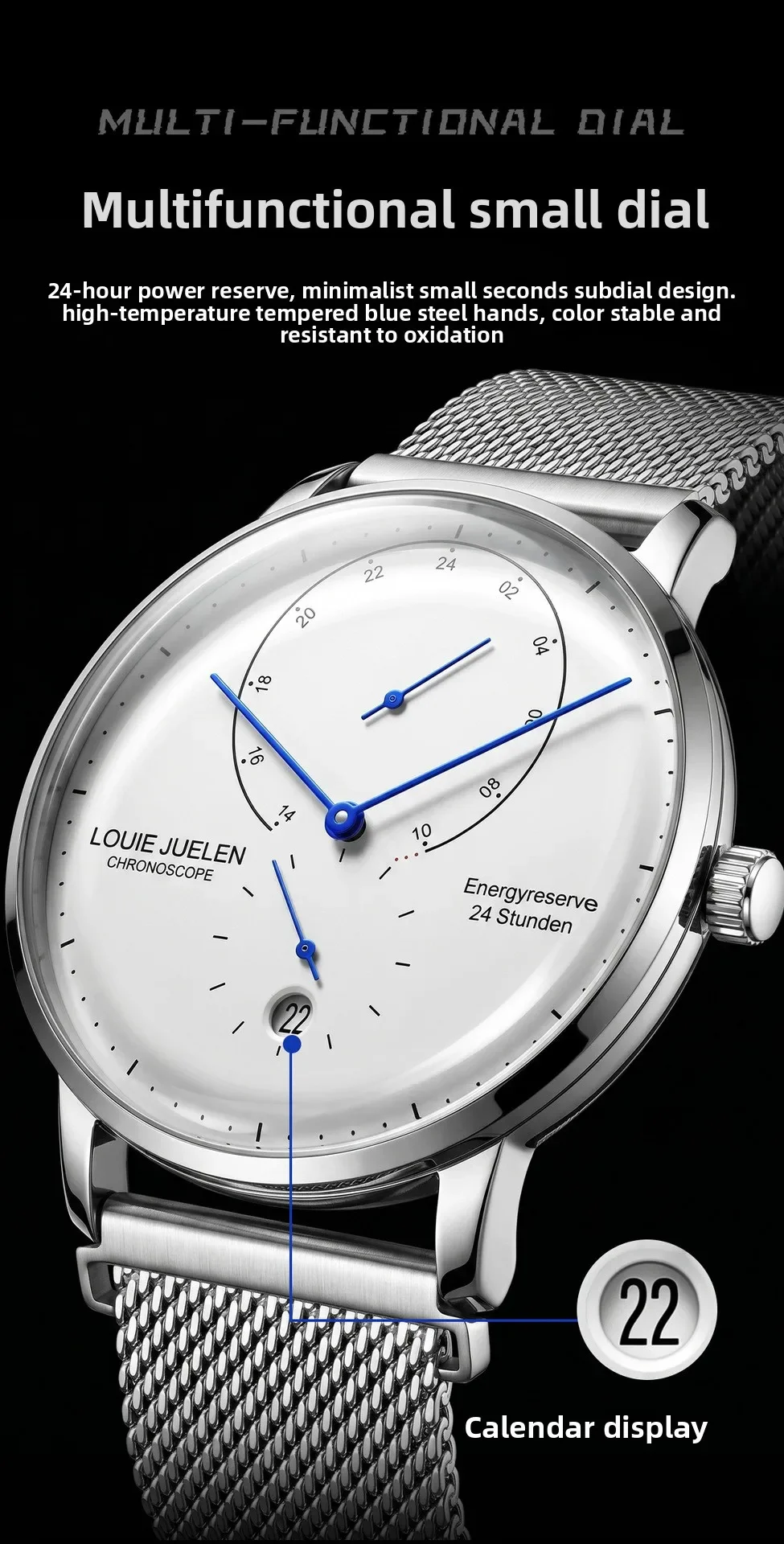 Waterproof Quartz Mens Watch Analog Digital Tempered Glass Double Curved Business Minimalist Wristwatch