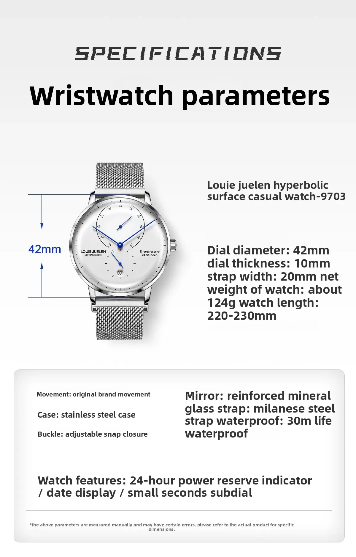 Waterproof Quartz Mens Watch Analog Digital Tempered Glass Double Curved Business Minimalist Wristwatch