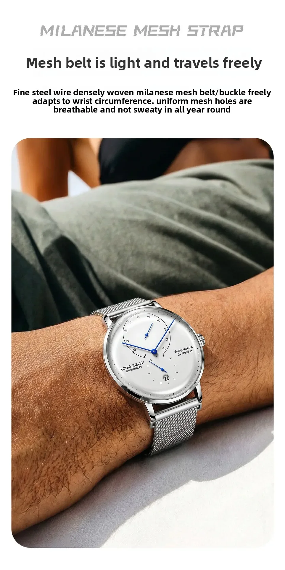 Waterproof Quartz Mens Watch Analog Digital Tempered Glass Double Curved Business Minimalist Wristwatch