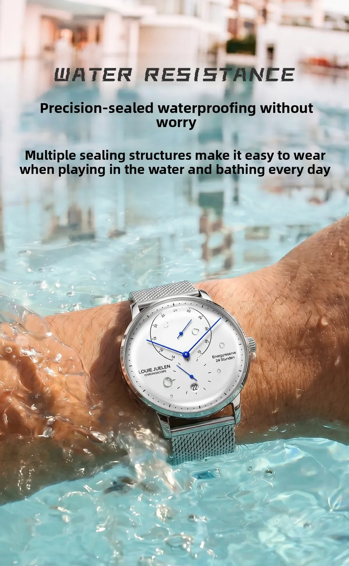 Waterproof Quartz Mens Watch Analog Digital Tempered Glass Double Curved Business Minimalist Wristwatch