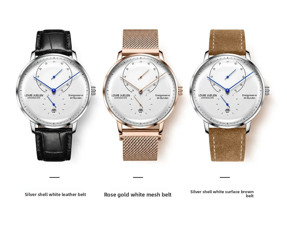 Waterproof Quartz Mens Watch Analog Digital Tempered Glass Double Curved Business Minimalist Wristwatch