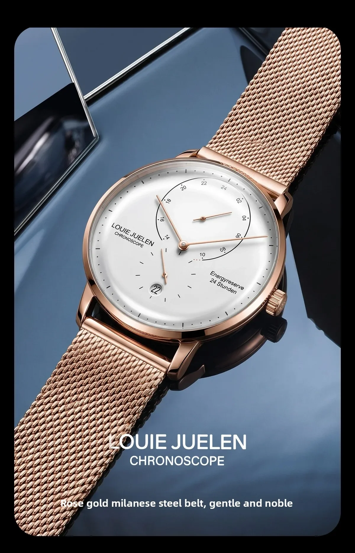 Waterproof Quartz Mens Watch Analog Digital Tempered Glass Double Curved Business Minimalist Wristwatch