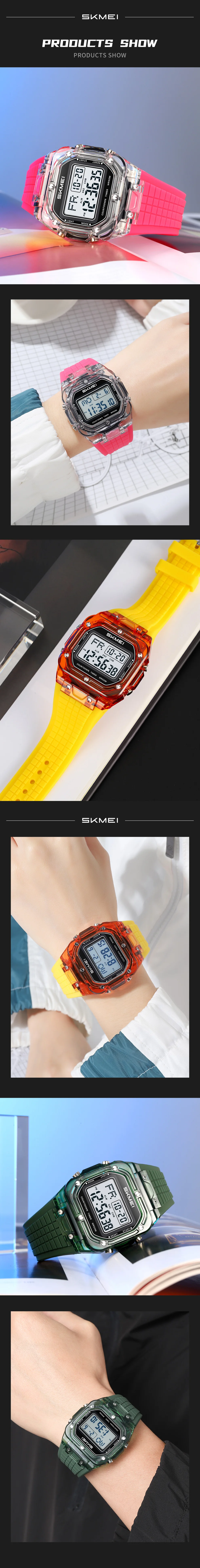 SKMEI 2683 Original Unisex Digital Wristwatch 5Bar Waterproof Women Men Sports Watches EL Backlight Clock Stopwatch Alarm Date