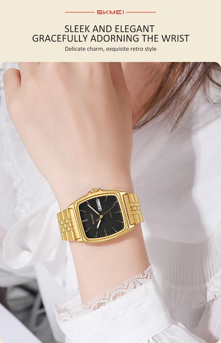 SKMEI 2628 Couple's Quartz Wristwatches 30M Waterproof Men Women Retro Watch Business Unisex Vintage Clock Date Time Chronograph
