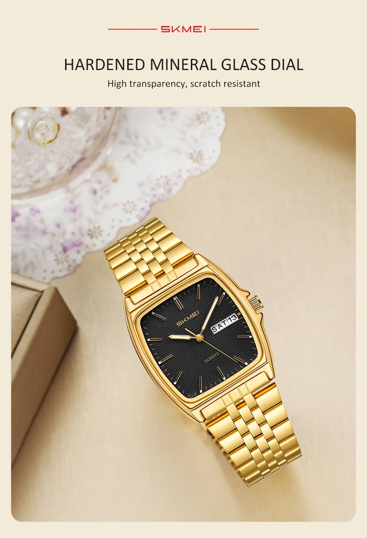 SKMEI 2628 Couple's Quartz Wristwatches 30M Waterproof Men Women Retro Watch Business Unisex Vintage Clock Date Time Chronograph