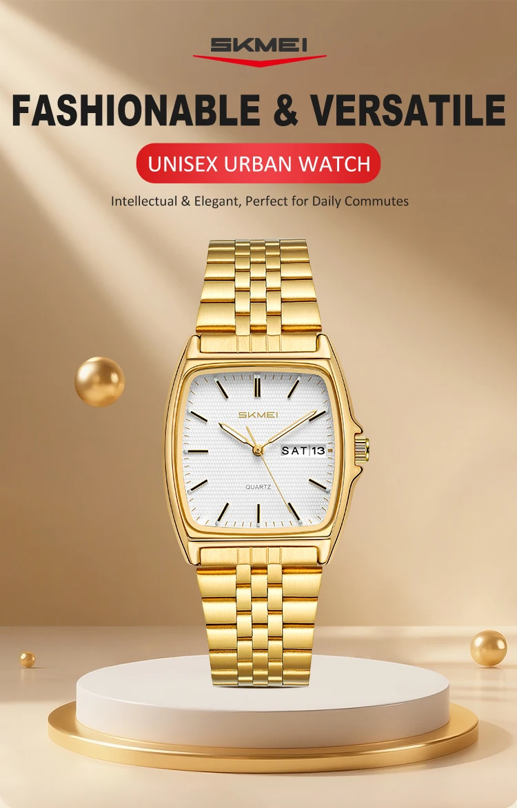 SKMEI 2628 Couple's Quartz Wristwatches 30M Waterproof Men Women Retro Watch Business Unisex Vintage Clock Date Time Chronograph