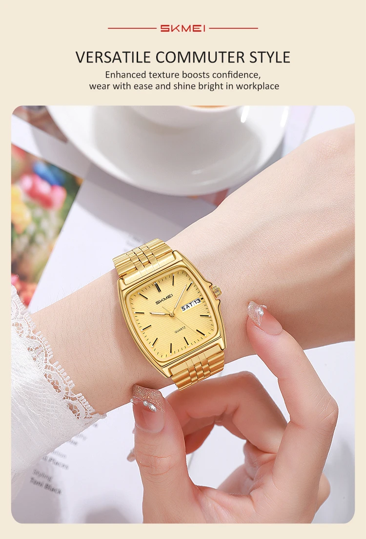 SKMEI 2628 Couple's Quartz Wristwatches 30M Waterproof Men Women Retro Watch Business Unisex Vintage Clock Date Time Chronograph