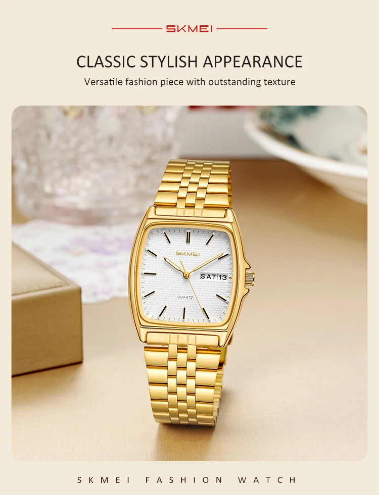 SKMEI 2628 Fashion Quartz Watches Business Men Women Wristwatch 30M Waterproof Luxury Clock Unisex Date Aluminium Alloy Case