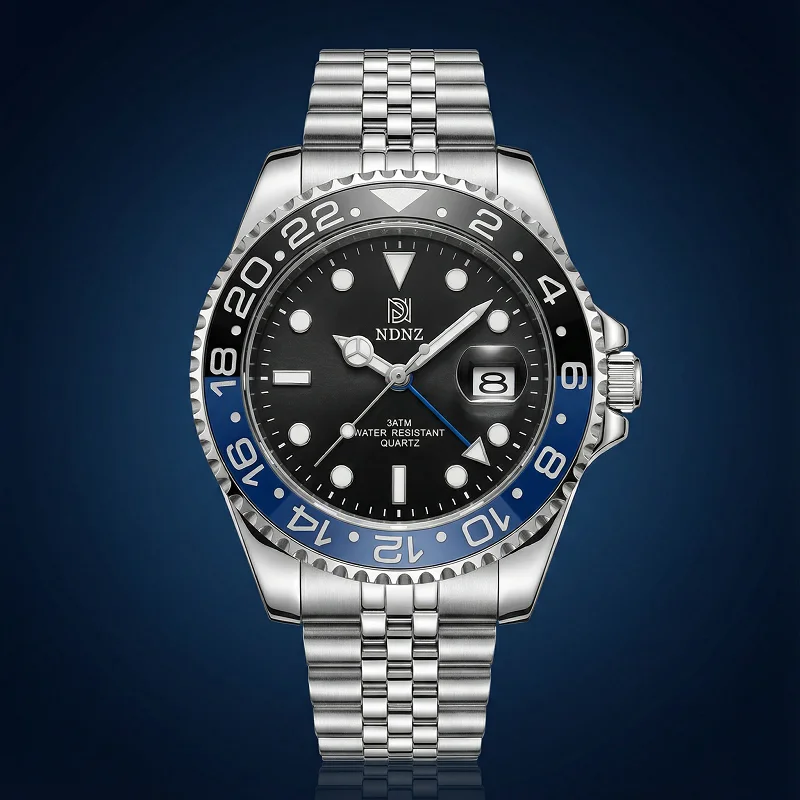 NDNZ New Business Casual Stainless Steel Waterproof Quartz Couple Watch with Date Function Wear-resistant for Men and Lovers