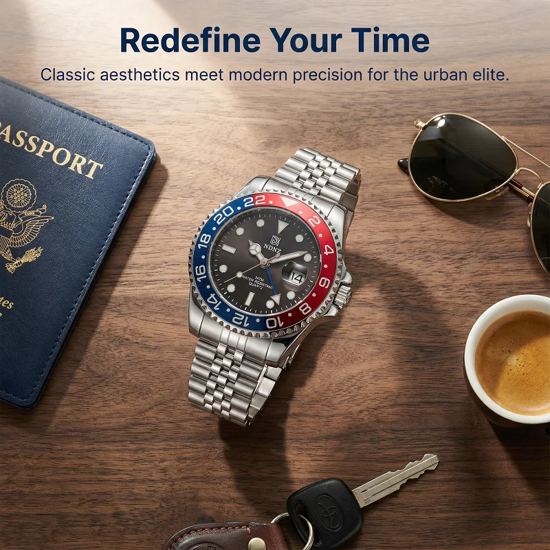 NDNZ New Business Casual Stainless Steel Waterproof Quartz Couple Watch with Date Function Wear-resistant for Men and Lovers