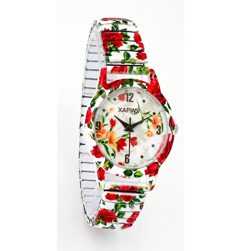 Fashionable Casual Light Luxury Rose-Colored Quartz Women's Watch with Elastic Strap, Couple's Watch Set