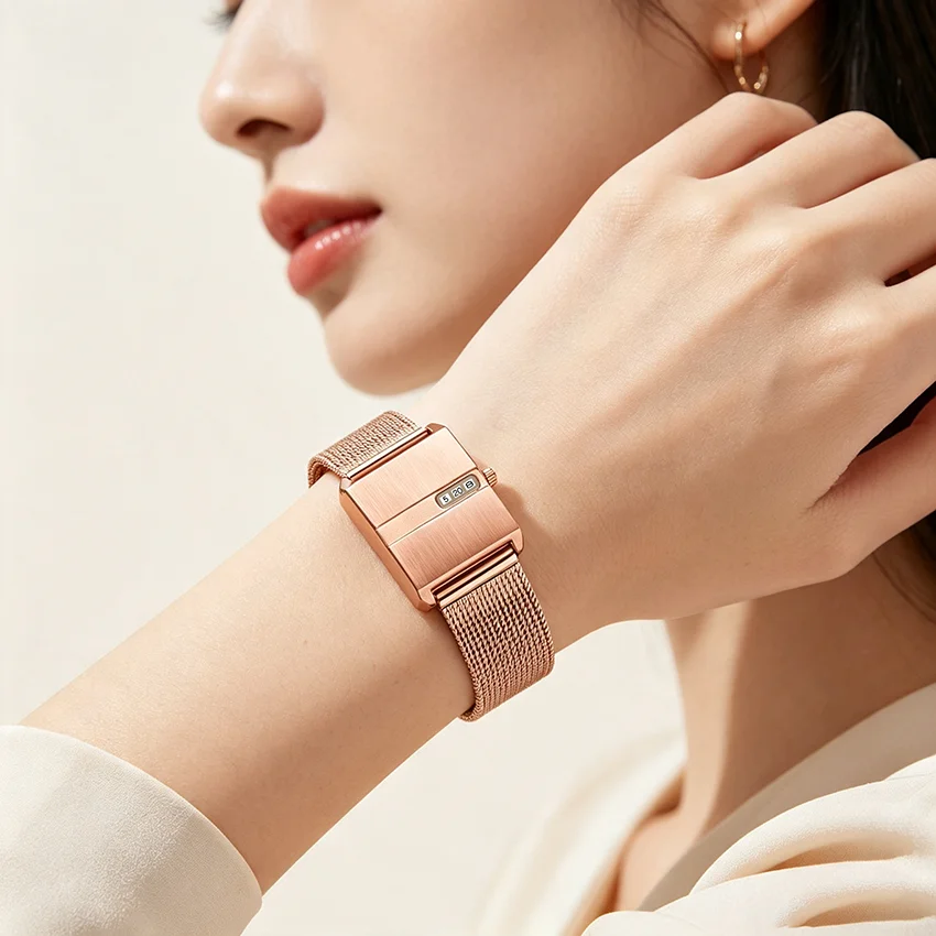 Gold Watch for Couple Luxury Women/Men Wristwatch Waterproof Golden Clock Quartz Fashion Men Ladies Watch with Mesh Strap