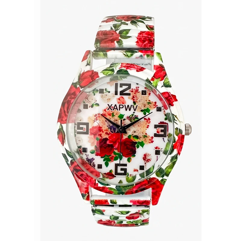Rose-Colored Women's Watch, Fashionable Casual Elastic Band Quartz Couple's Watch, One for Men and One for Women