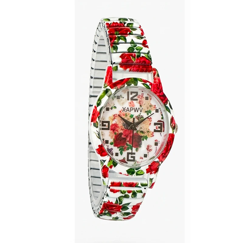 Rose-Colored Women's Watch, Fashionable Casual Elastic Band Quartz Couple's Watch, One for Men and One for Women