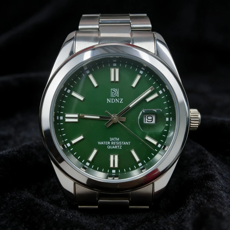 &Luminous Couple Watch Stainless Steel Waterproof Japanese Movement Date Display Luxury Wristwatch