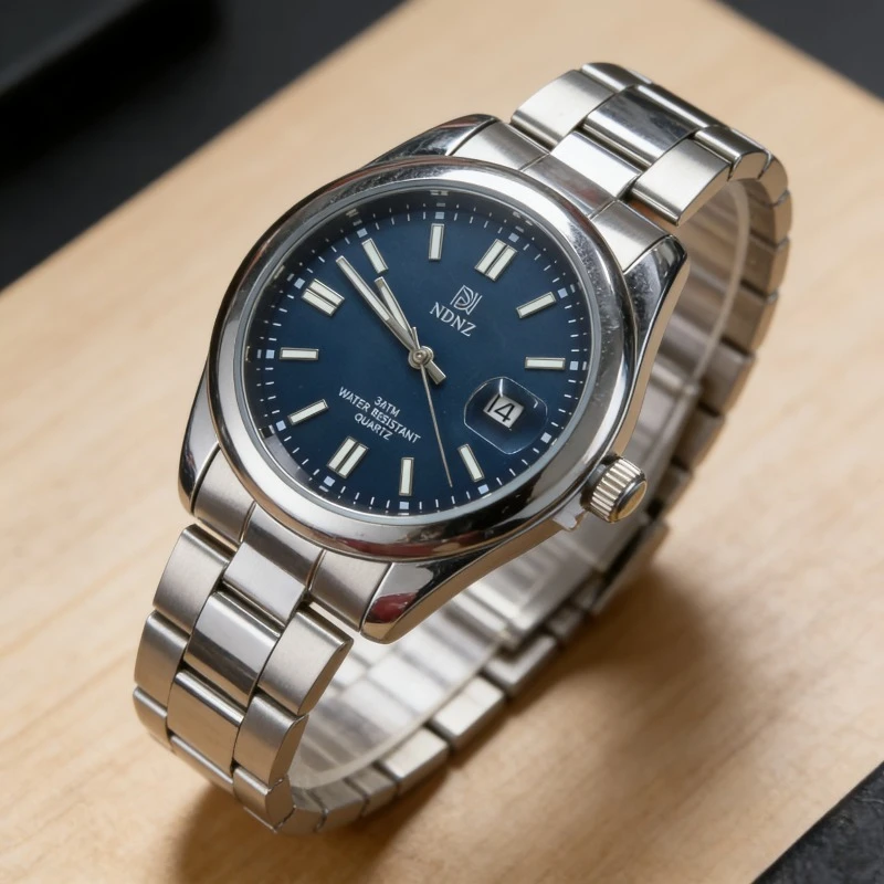 &Luminous Couple Watch Stainless Steel Waterproof Japanese Movement Date Display Luxury Wristwatch