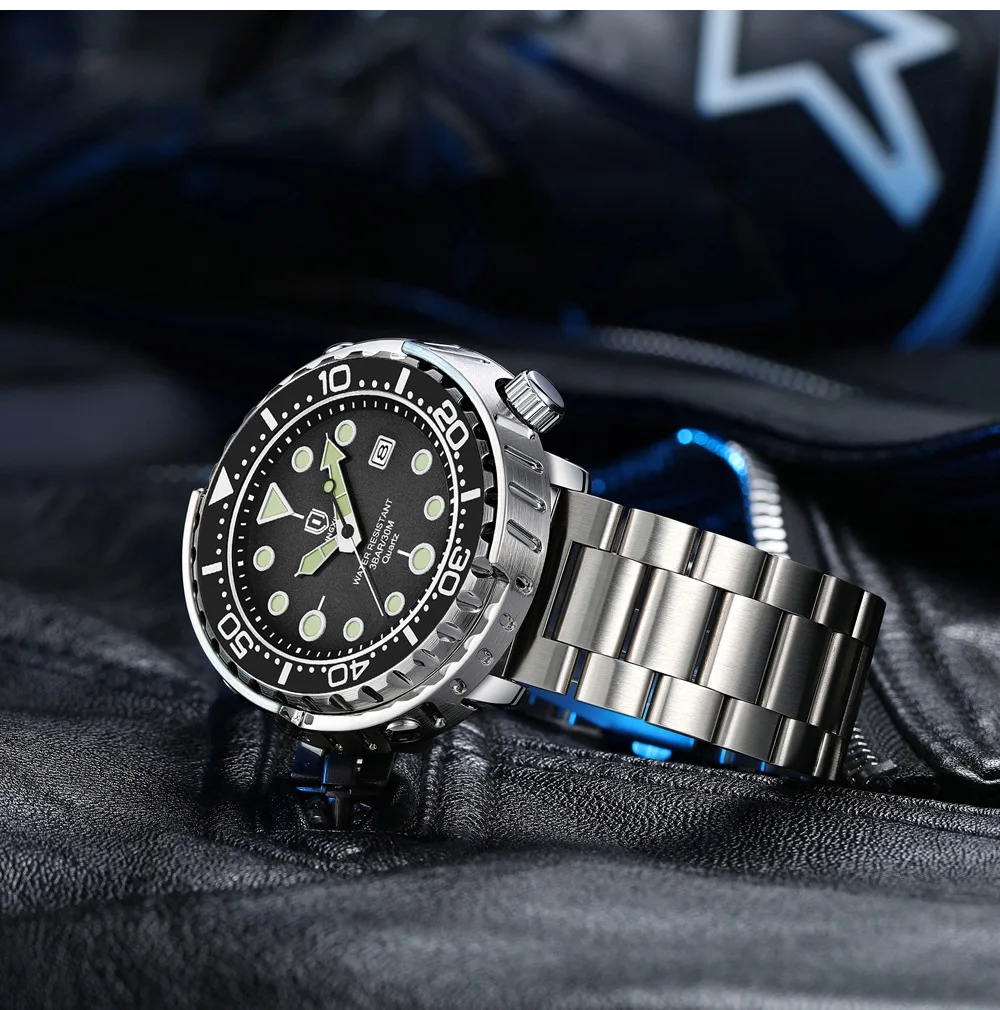 2027QINGXIYA Men Quartz Watch 3 Hand Calendar Sport Waterproof Luminous Wristwatch Silver Black Orange