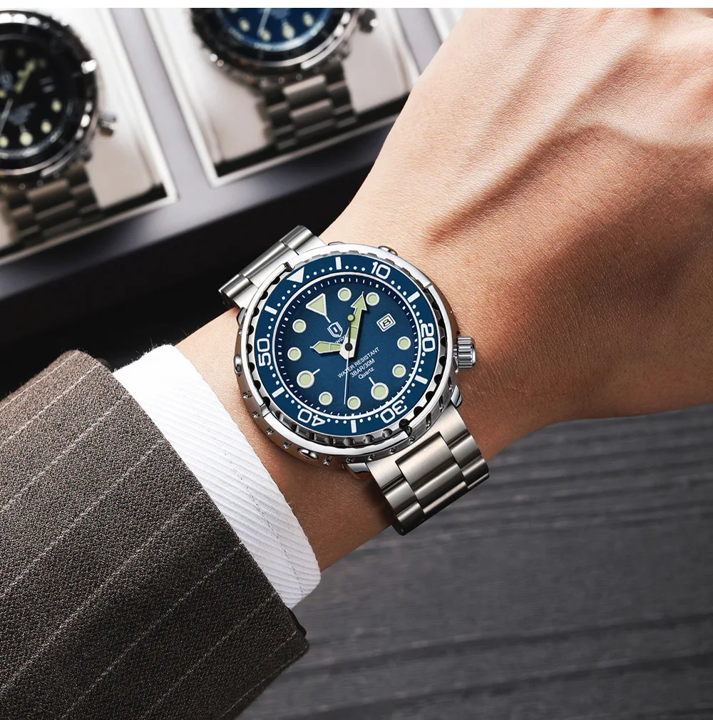 2027QINGXIYA Men Quartz Watch 3 Hand Calendar Sport Waterproof Luminous Wristwatch Silver Black Orange