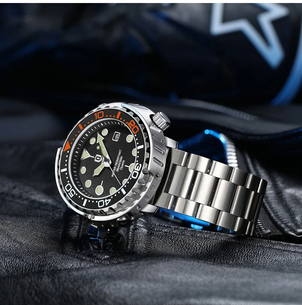 2027QINGXIYA Men Quartz Watch 3 Hand Calendar Sport Waterproof Luminous Wristwatch Silver Black Orange