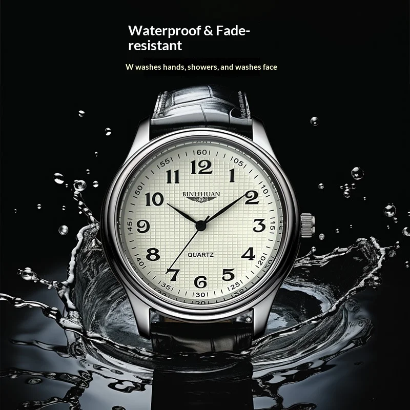 Top Brand Man Wristwatch Luxury Business Waterproof Men Watch For Men Quartz Clock Leather Men's Watches reloj+Box Men's Gift