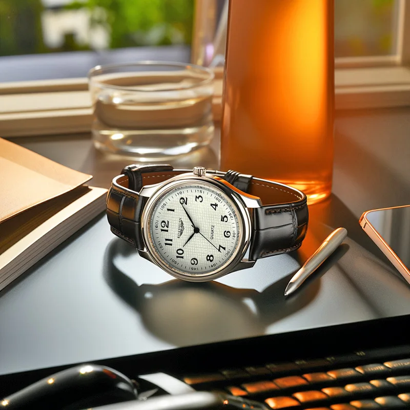 Top Brand Man Wristwatch Luxury Business Waterproof Men Watch For Men Quartz Clock Leather Men's Watches reloj+Box Men's Gift