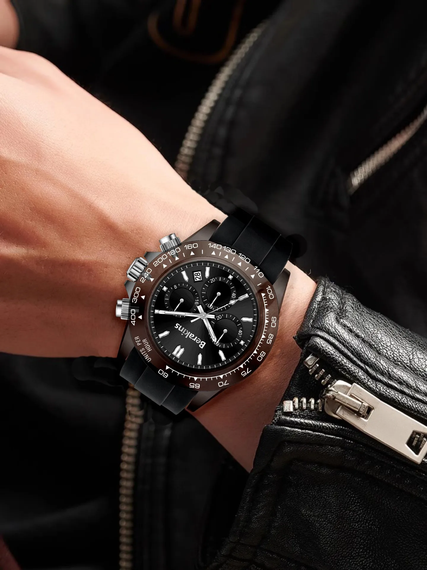 Men's Quartz Watch, Plastic Transparent Men's Watch, Multi-Function Timing, Waterproof, Luminescent Wristwatch
