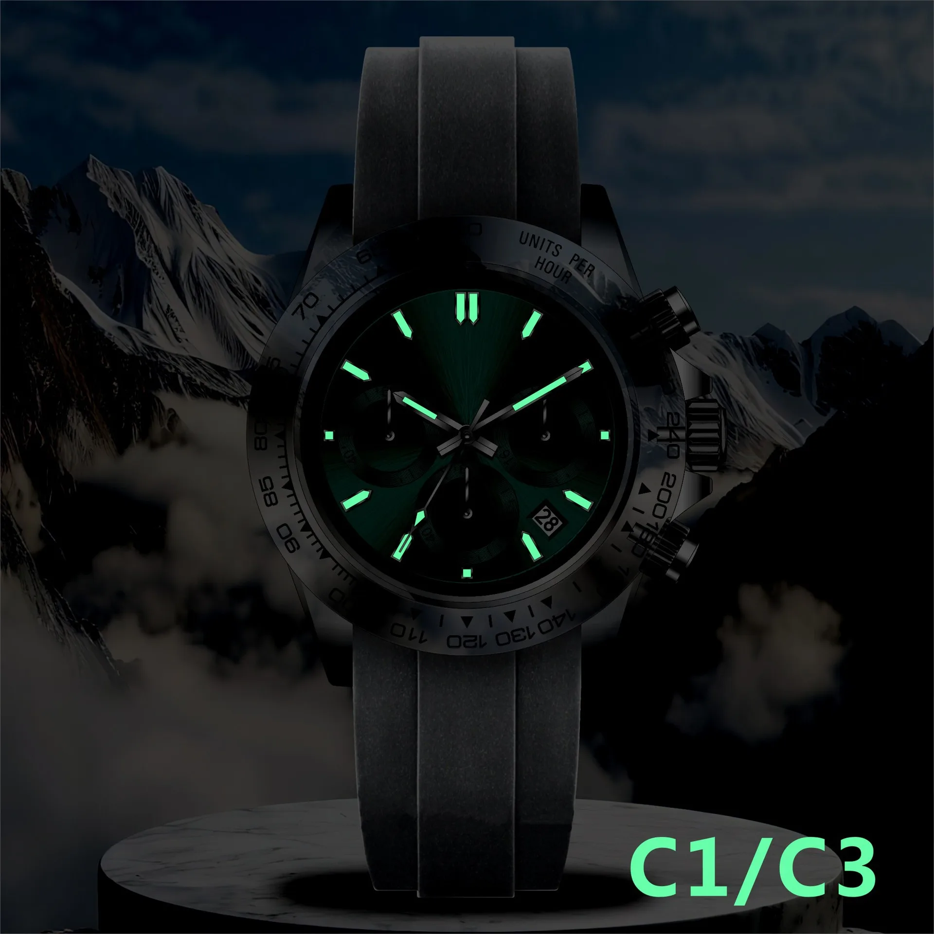 Men's Quartz Watch, Plastic Transparent Men's Watch, Multi-Function Timing, Waterproof, Luminescent Wristwatch