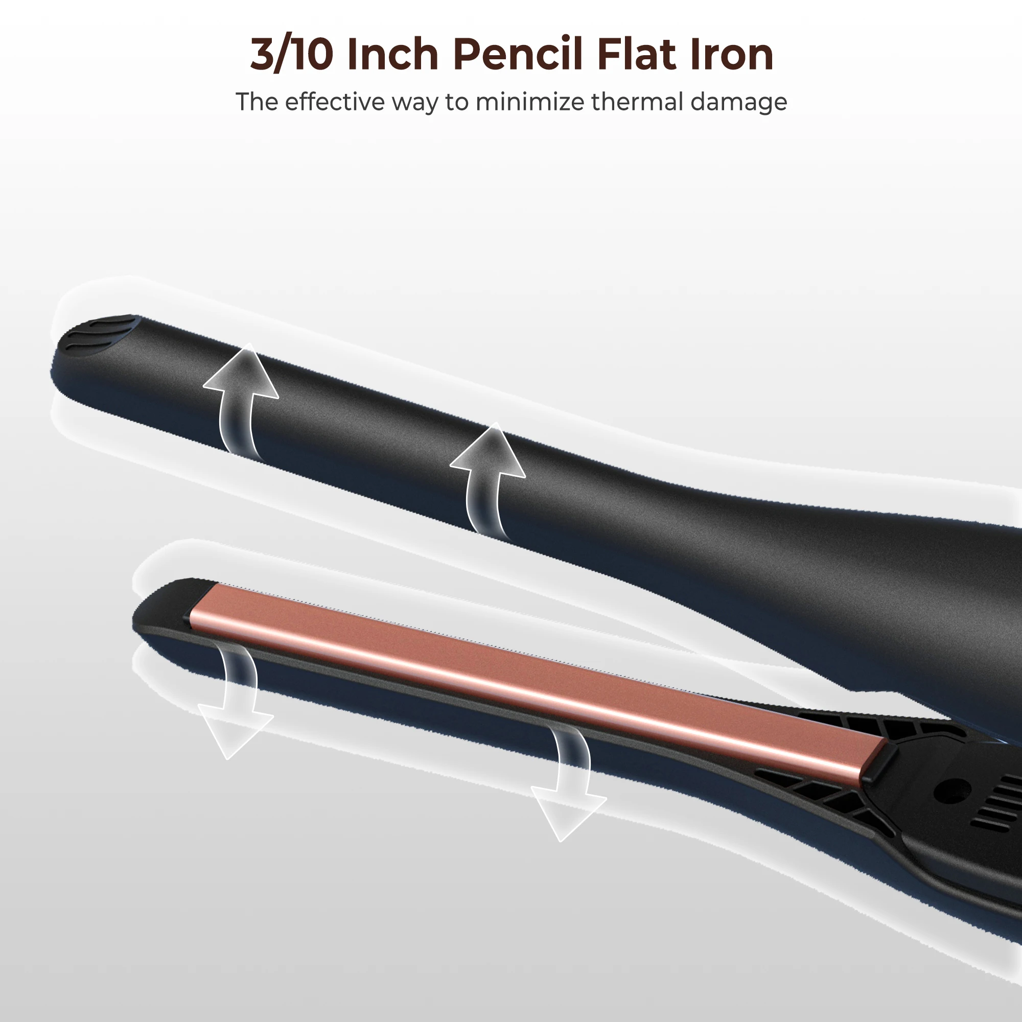 2 in 1 Mini Hair Straightener and Curler 3/10 Inch Small Flat Iron Hair Straightening Styler Pencil Flat Iron for Short Hair