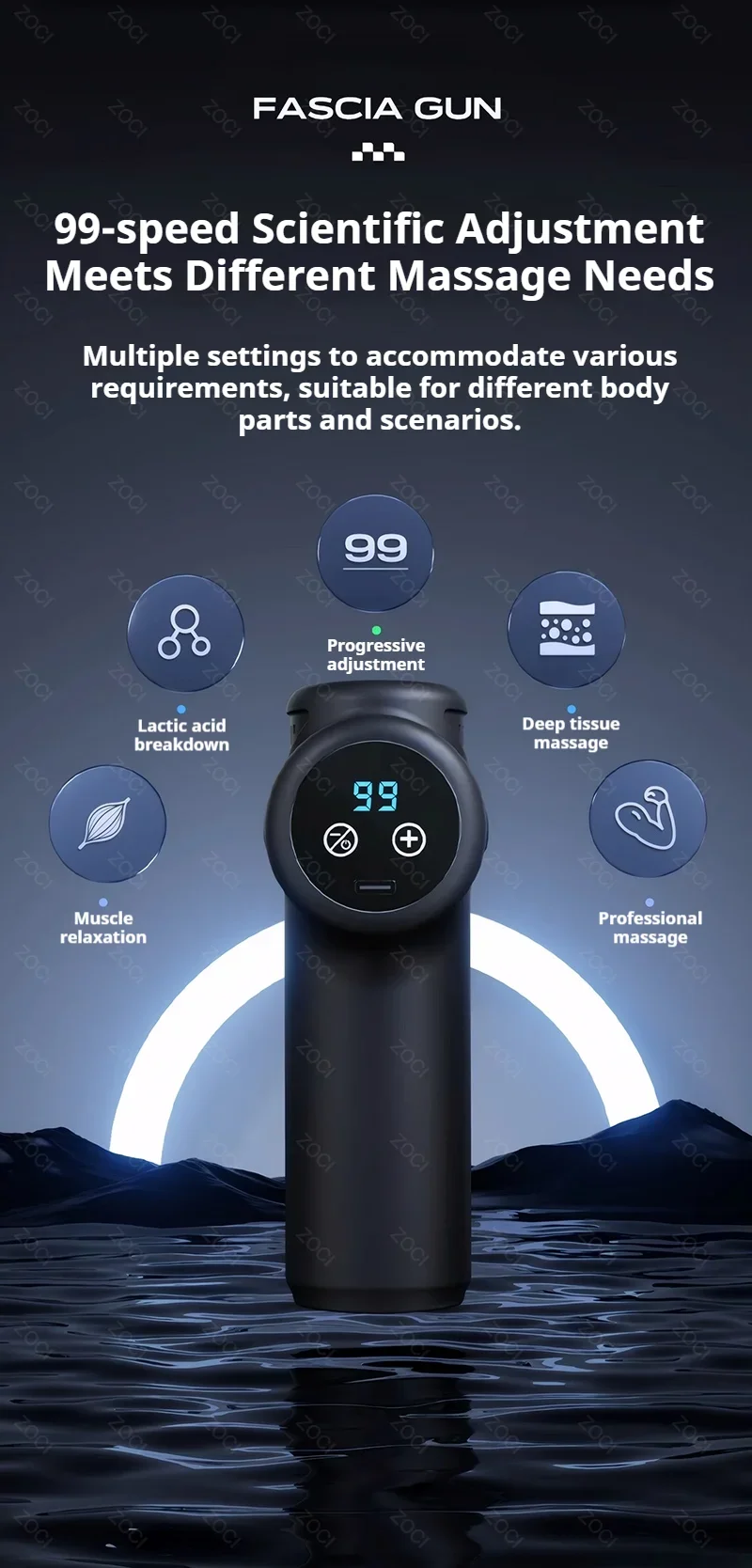 Mini 99 Speed Massage Gun Professional Electric Fascia Gun Portable Powerful Handheld Deep Tissue Muscle Vibrating Massager