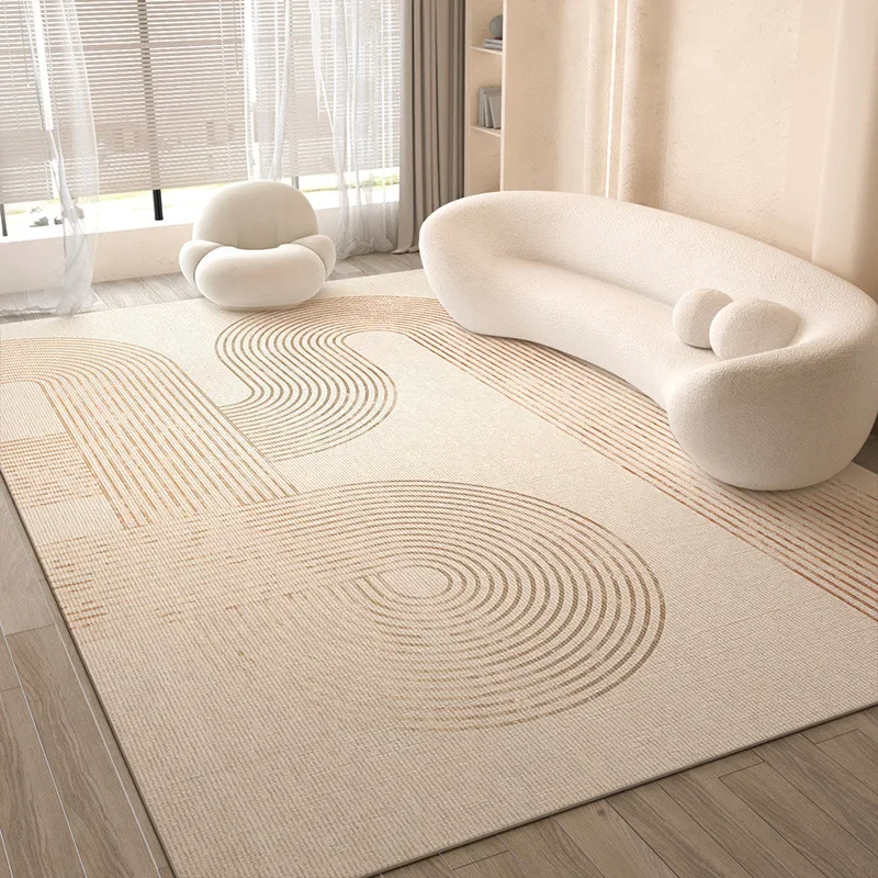 VIKAMA Cream Style Living Room Carpet, Waterproof And Anti-Slip Sofa Coffee Table Rug, Bedroom Floor Mat, Home Decoration