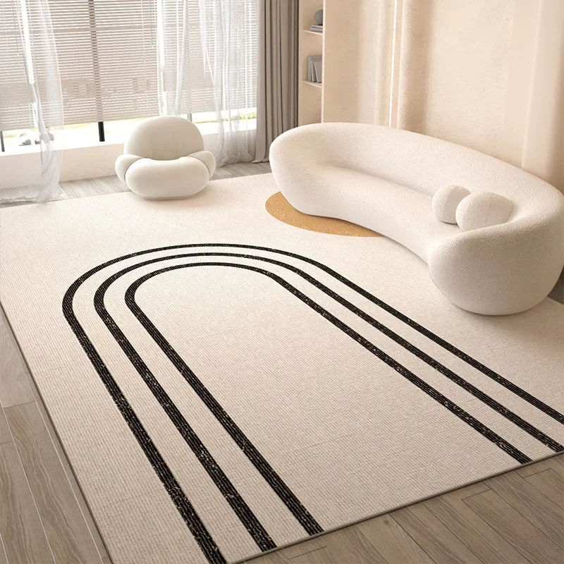 VIKAMA Cream Style Living Room Carpet, Waterproof And Anti-Slip Sofa Coffee Table Rug, Bedroom Floor Mat, Home Decoration