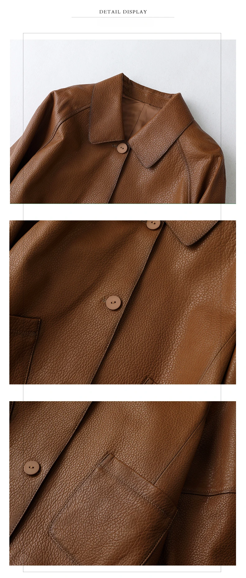 High-end Simple Natural Sheepskin Coats for Women 2026 New Trend Casual Single-breasted Lychee Texture Genuine Leather Jacket