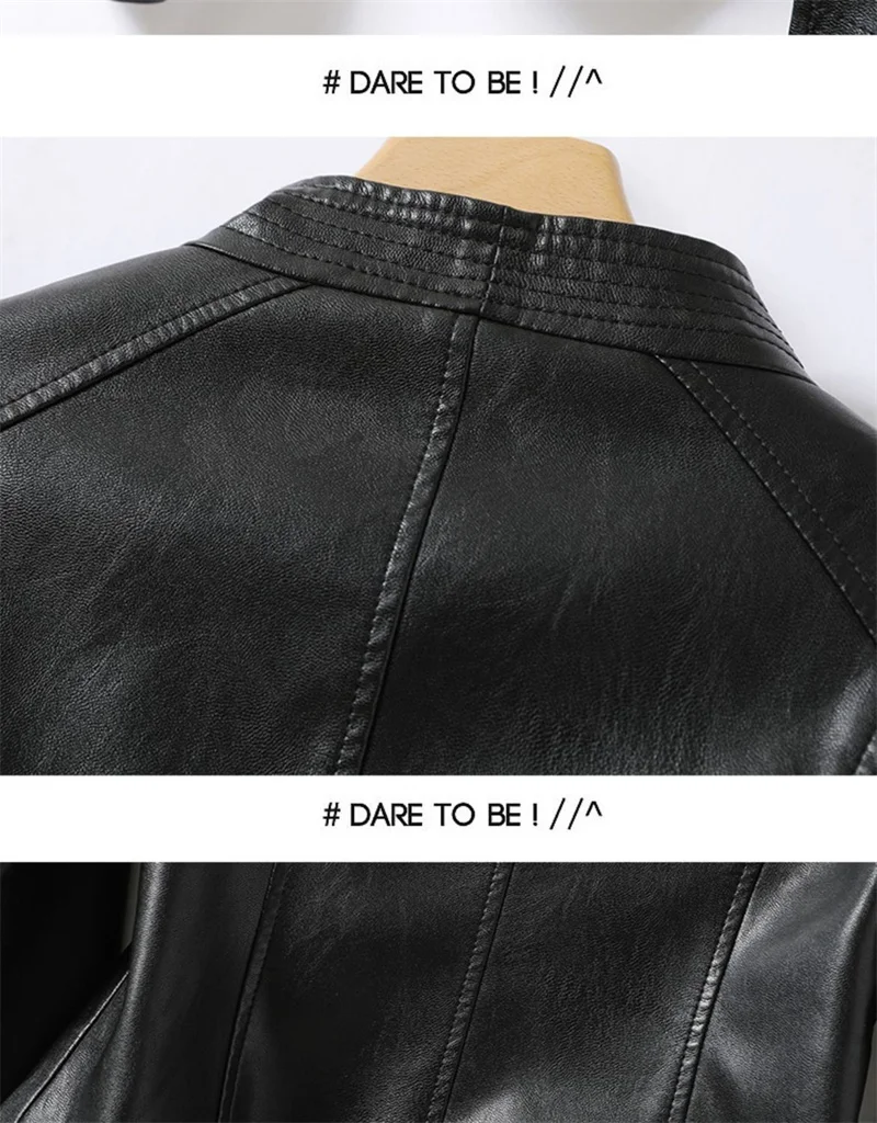 2023 Autumn Winter Sheepskin Jacket Women Short Coat Slim Inclined Zipper Casual Tops Lady Small Outerwear Leather Blazer Coats