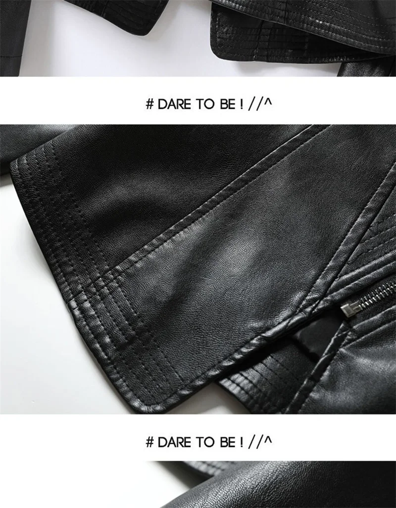 2023 Autumn Winter Sheepskin Jacket Women Short Coat Slim Inclined Zipper Casual Tops Lady Small Outerwear Leather Blazer Coats