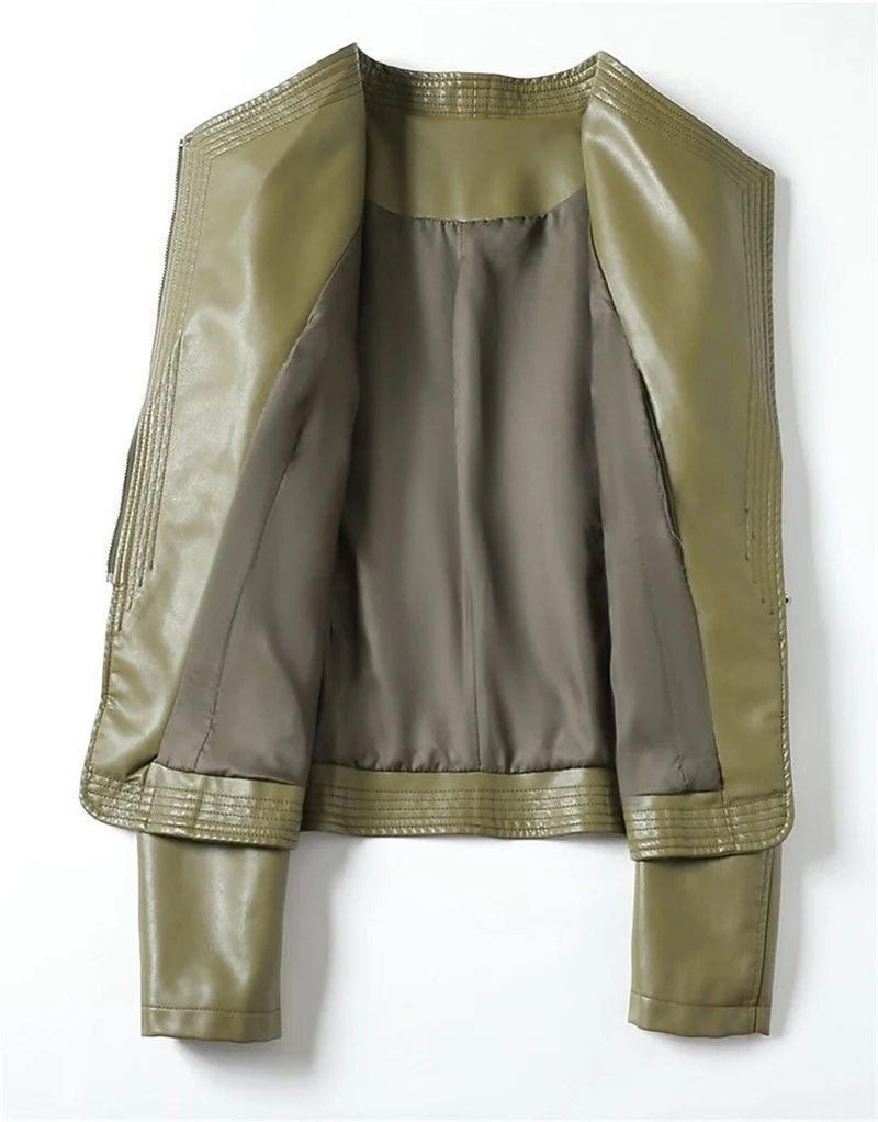 2023 Autumn Winter Sheepskin Jacket Women Short Coat Slim Inclined Zipper Casual Tops Lady Small Outerwear Leather Blazer Coats