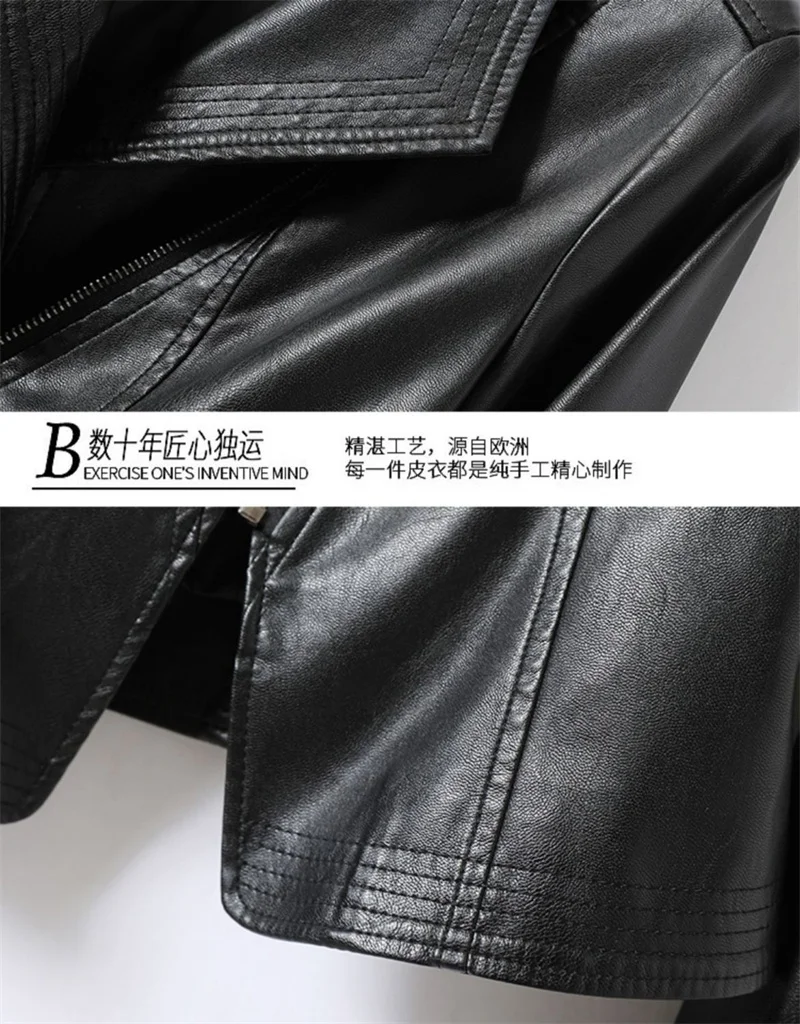 2023 Autumn Winter Sheepskin Jacket Women Short Coat Slim Inclined Zipper Casual Tops Lady Small Outerwear Leather Blazer Coats