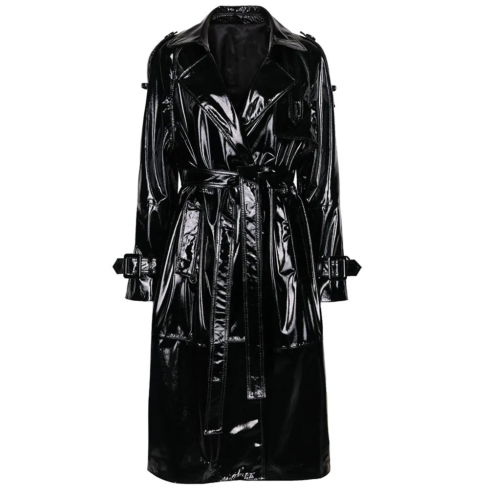 YOLOAgain High Quality Real Leather Trench Coat Women Genuine Leather Jacket Windbreak Female