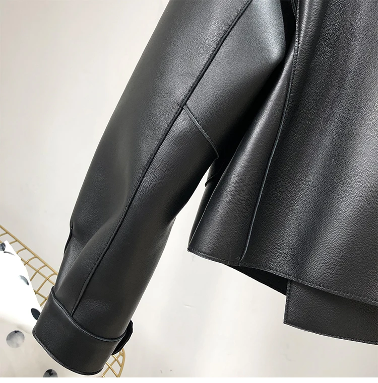 OFTBUY 2022 Genuine Leather Jacket Women Real Sheepshin Leather Coat Spring Autumn New Fashion Real Leather Jacket Loose Casual