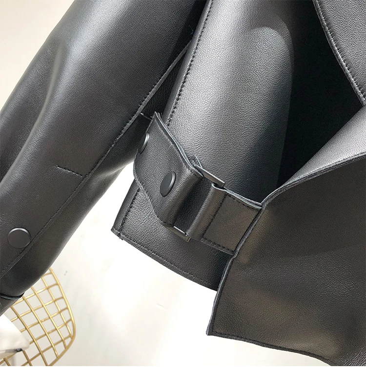 OFTBUY 2022 Genuine Leather Jacket Women Real Sheepshin Leather Coat Spring Autumn New Fashion Real Leather Jacket Loose Casual
