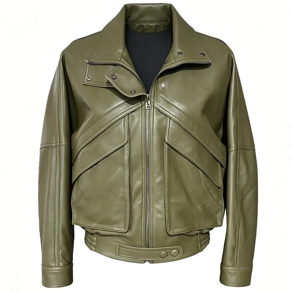 YOLOAgain Chocolate Brown Suede Jacket Women Real Leather Jacket Female