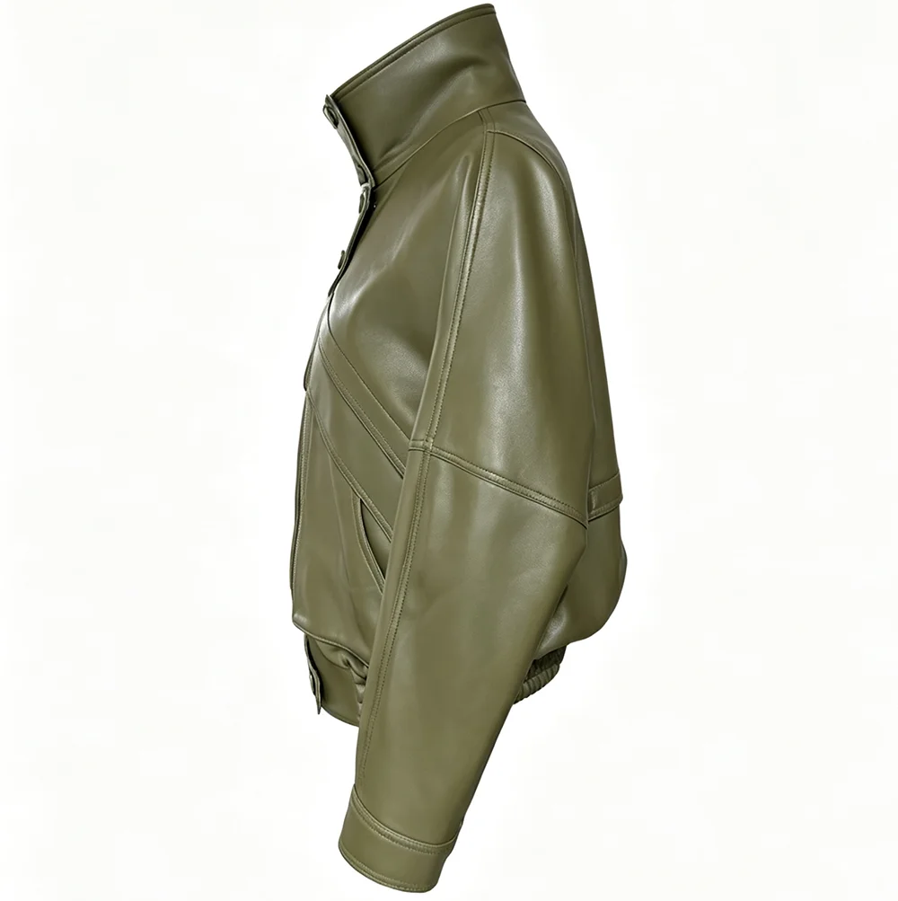 YOLOAgain Chocolate Brown Suede Jacket Women Real Leather Jacket Female