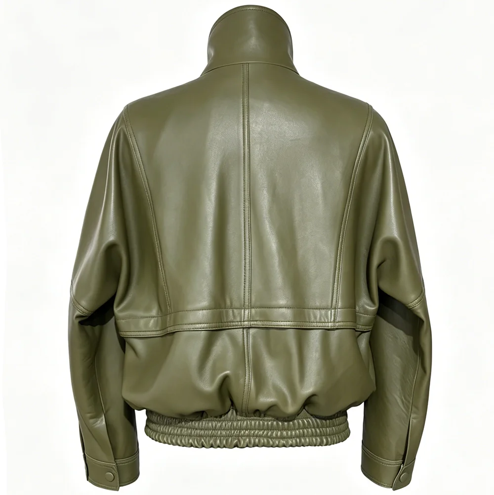 YOLOAgain Chocolate Brown Suede Jacket Women Real Leather Jacket Female