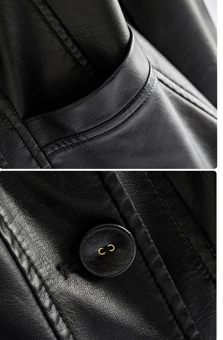 Fashion Sheepskin Jackets Women Casual Short Real Leather Coats 2025 New Long Sleeve Covered Button Elastic Waist Jackets Female