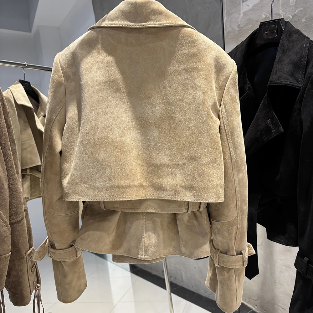 YOLOAgain Vintage Real Leather Jacket Women Genuine Sheepskin Leather Jacket Female