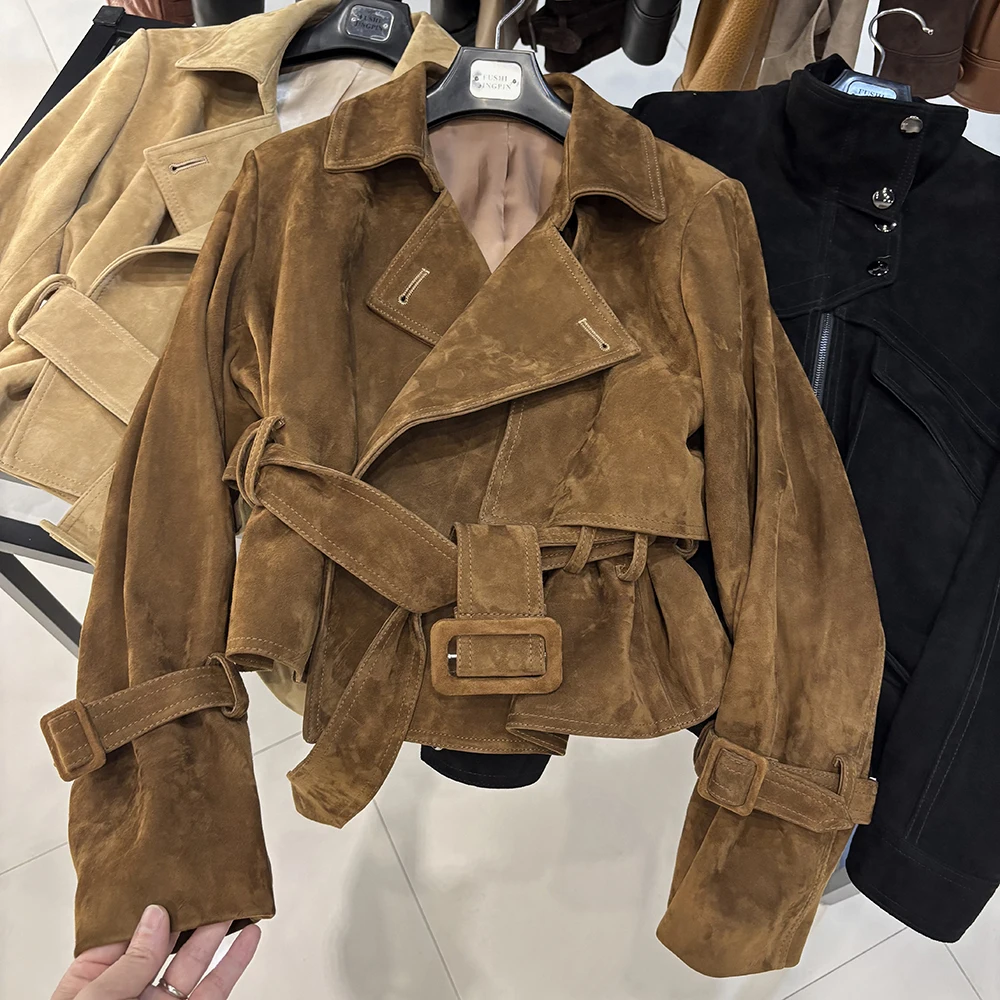 YOLOAgain Vintage Real Leather Jacket Women Genuine Sheepskin Leather Jacket Female