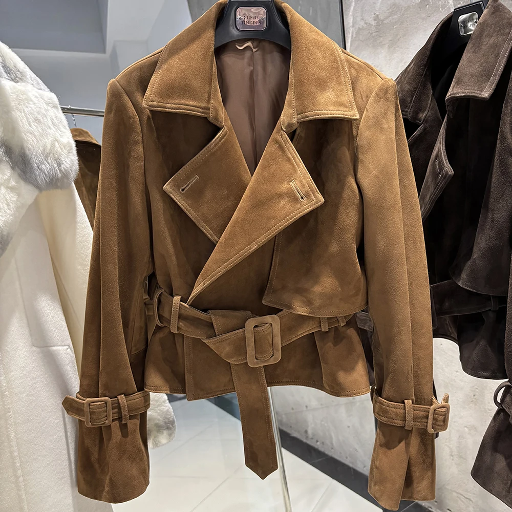 YOLOAgain Vintage Real Leather Jacket Women Genuine Sheepskin Leather Jacket Female