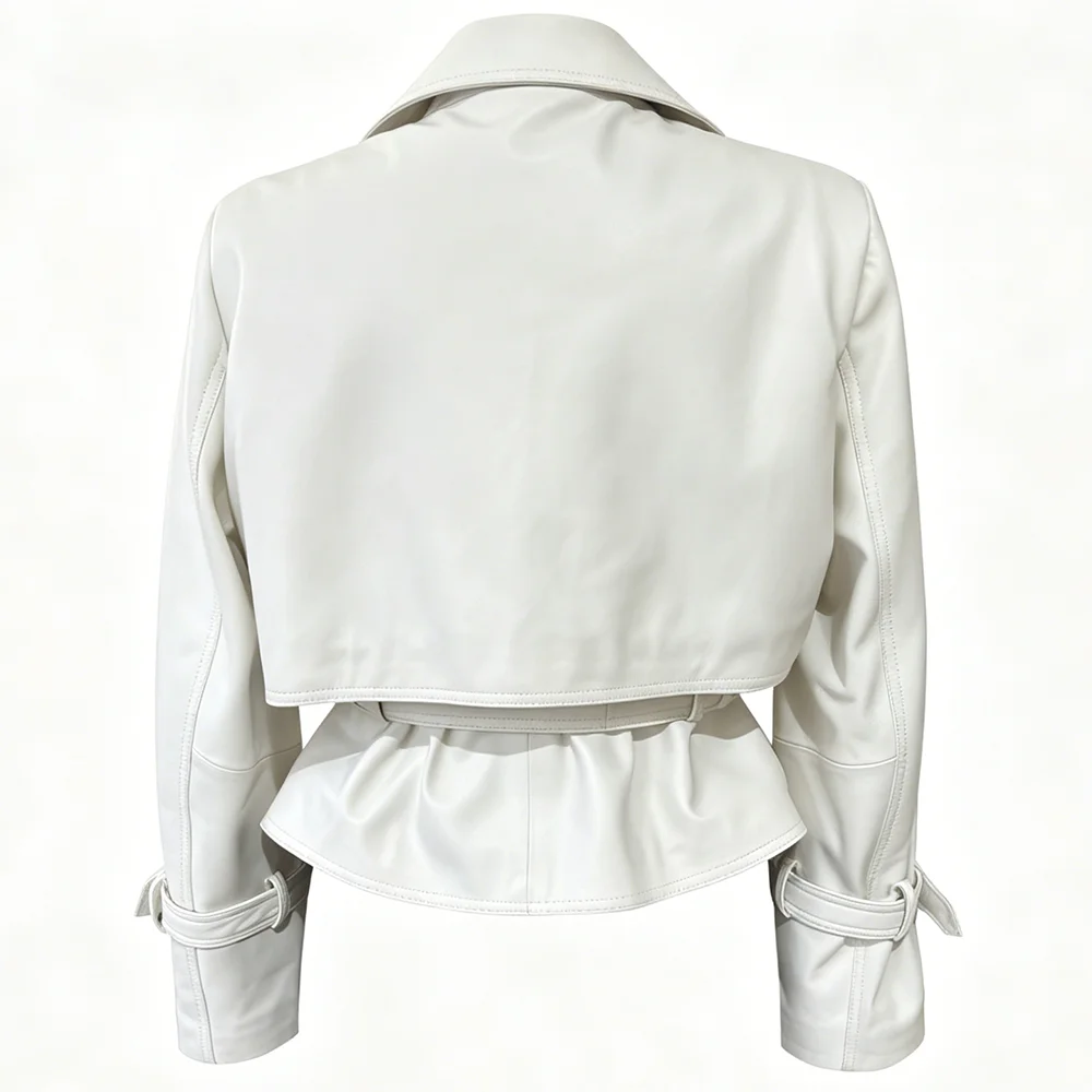 YOLOAgain Vintage Real Leather Jacket Women Genuine Sheepskin Leather Jacket Female