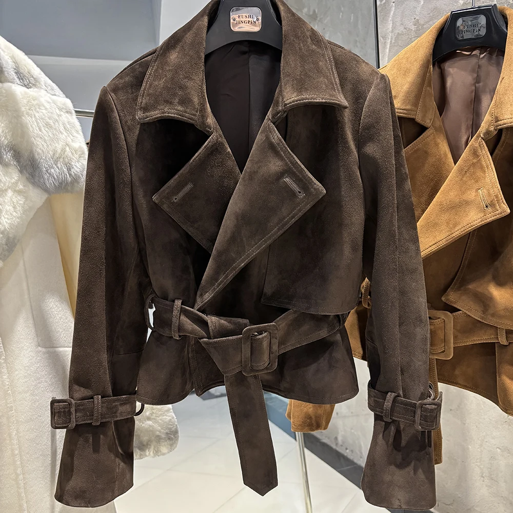 YOLOAgain Vintage Real Leather Jacket Women Genuine Sheepskin Leather Jacket Female