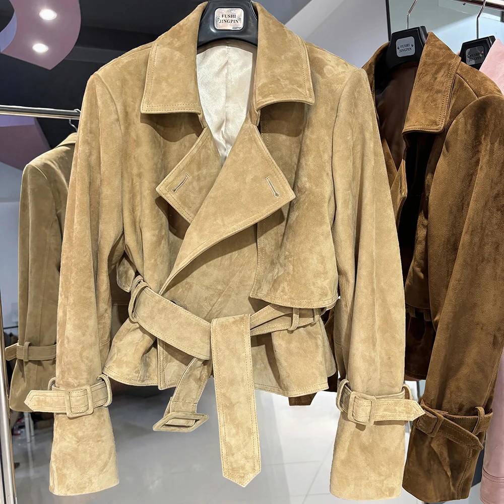YOLOAgain Vintage Real Leather Jacket Women Genuine Sheepskin Leather Jacket Female